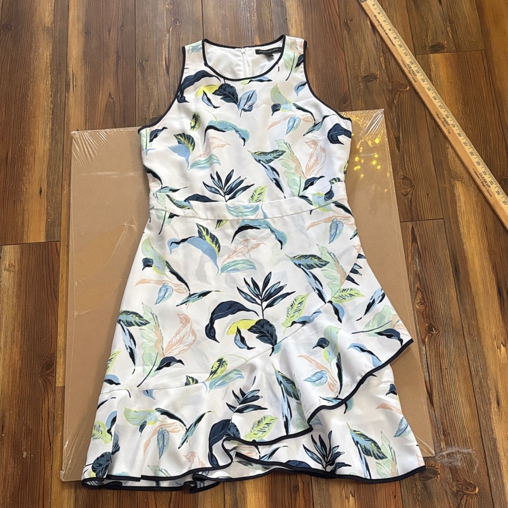 Banana Republic White Floral Sleeveless Dress 10